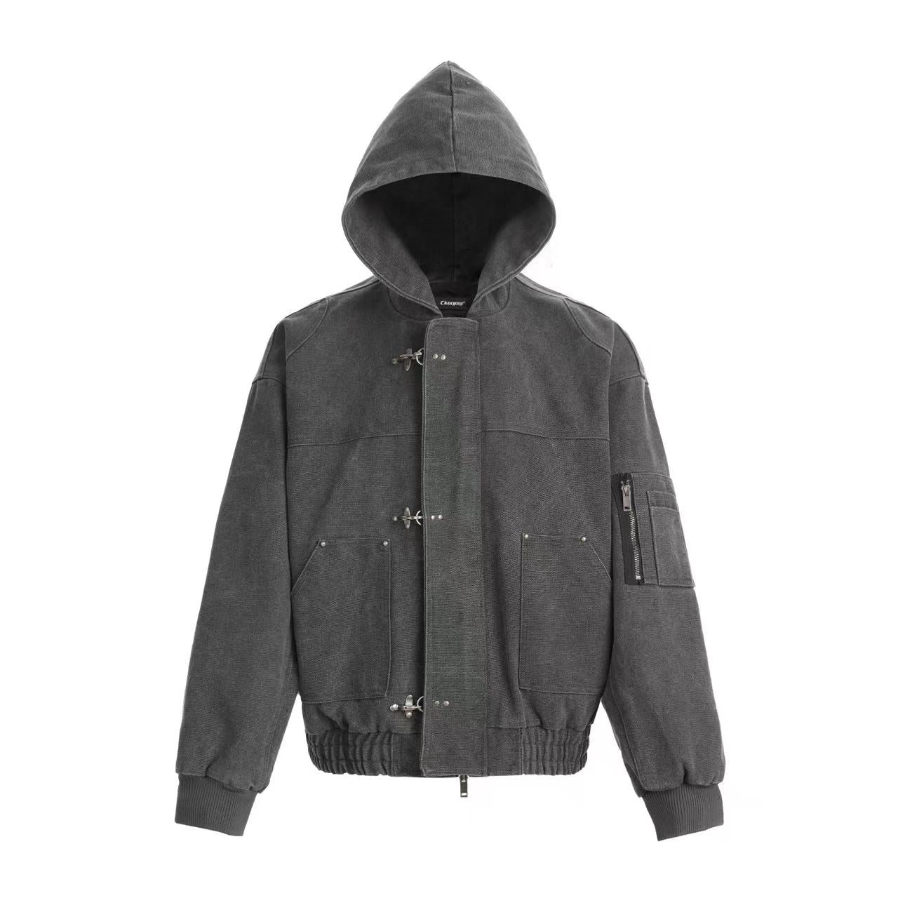 WASHED MILITARY HOOD FIREMAN JACKET