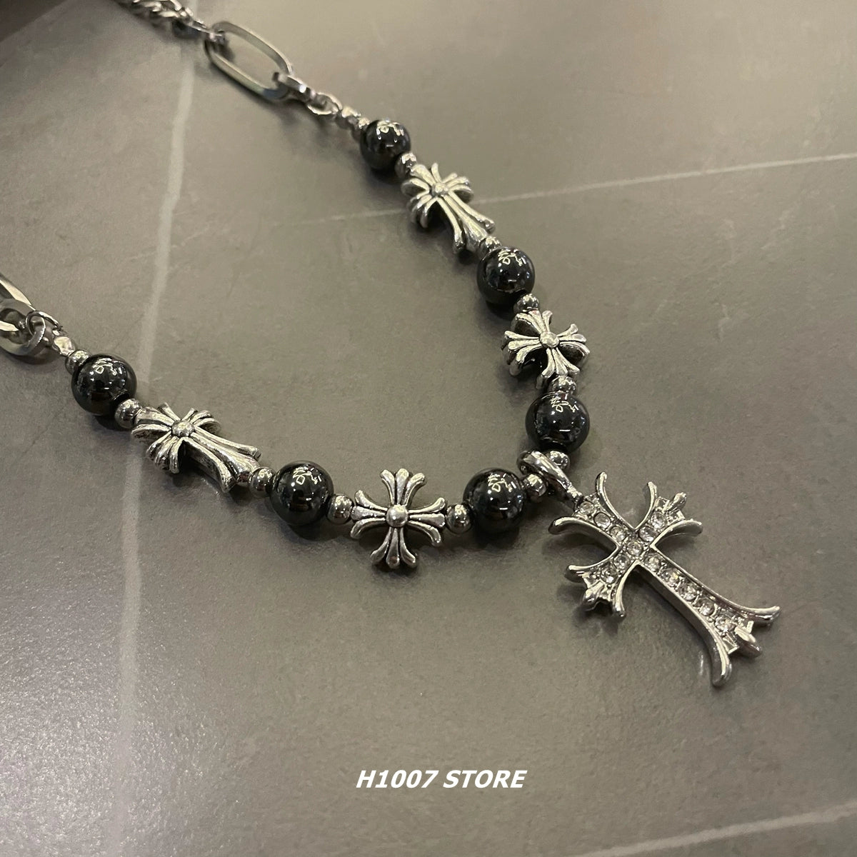 GOTHIC LAYERED CROSS NECKLACE