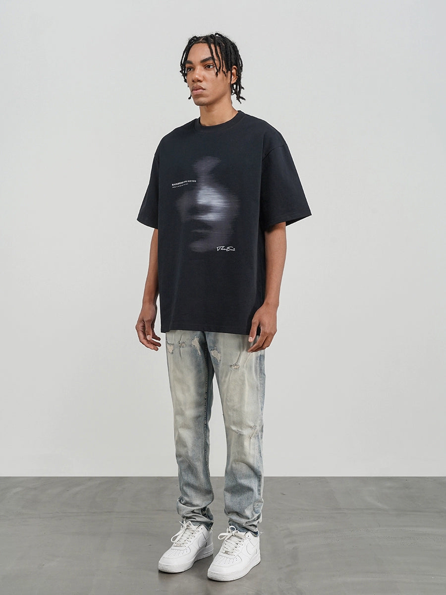 DARK ABSTRACT PHANTOM PRINT T-SHIRT