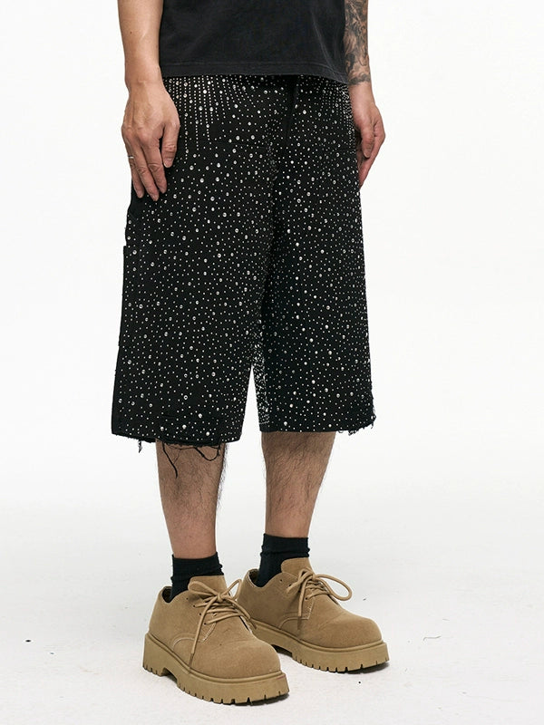 RHINESTORE HALF DENNIM