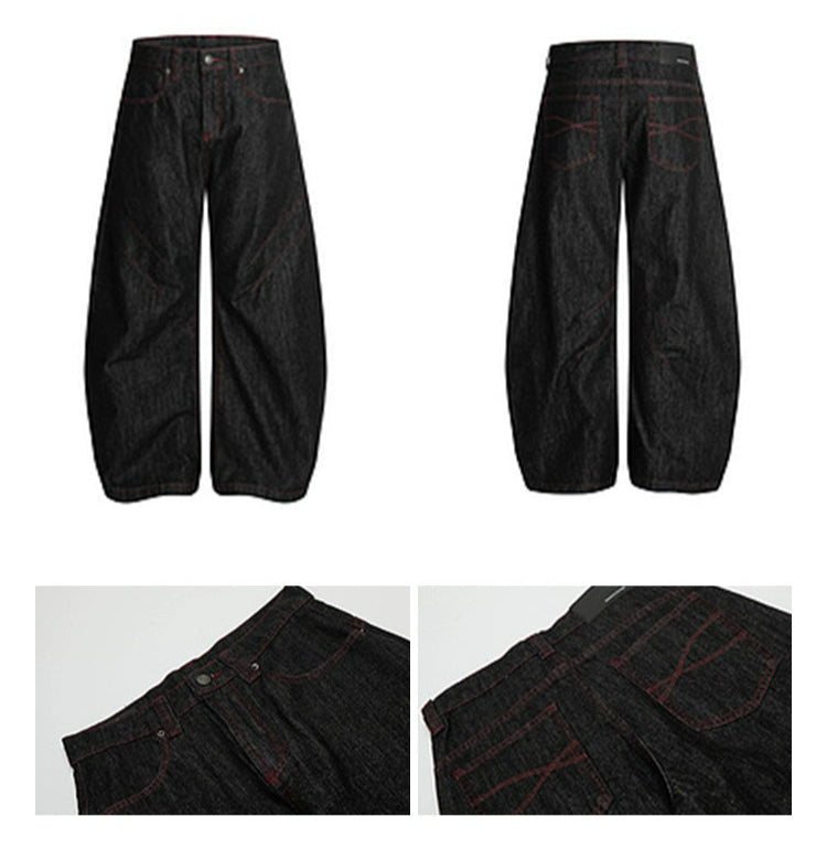 LOOSE FIT RAW EDGE BAGGY JEANS