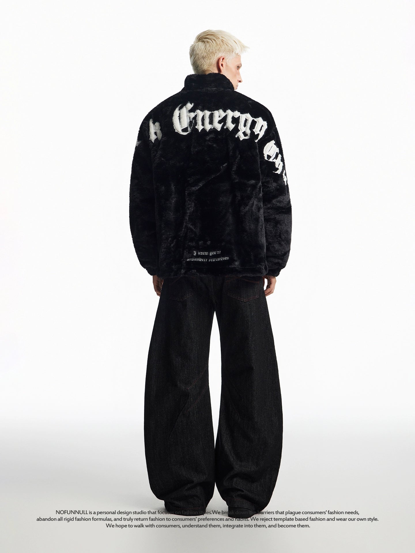 EMBROIDERY BOA HOODED JACKET