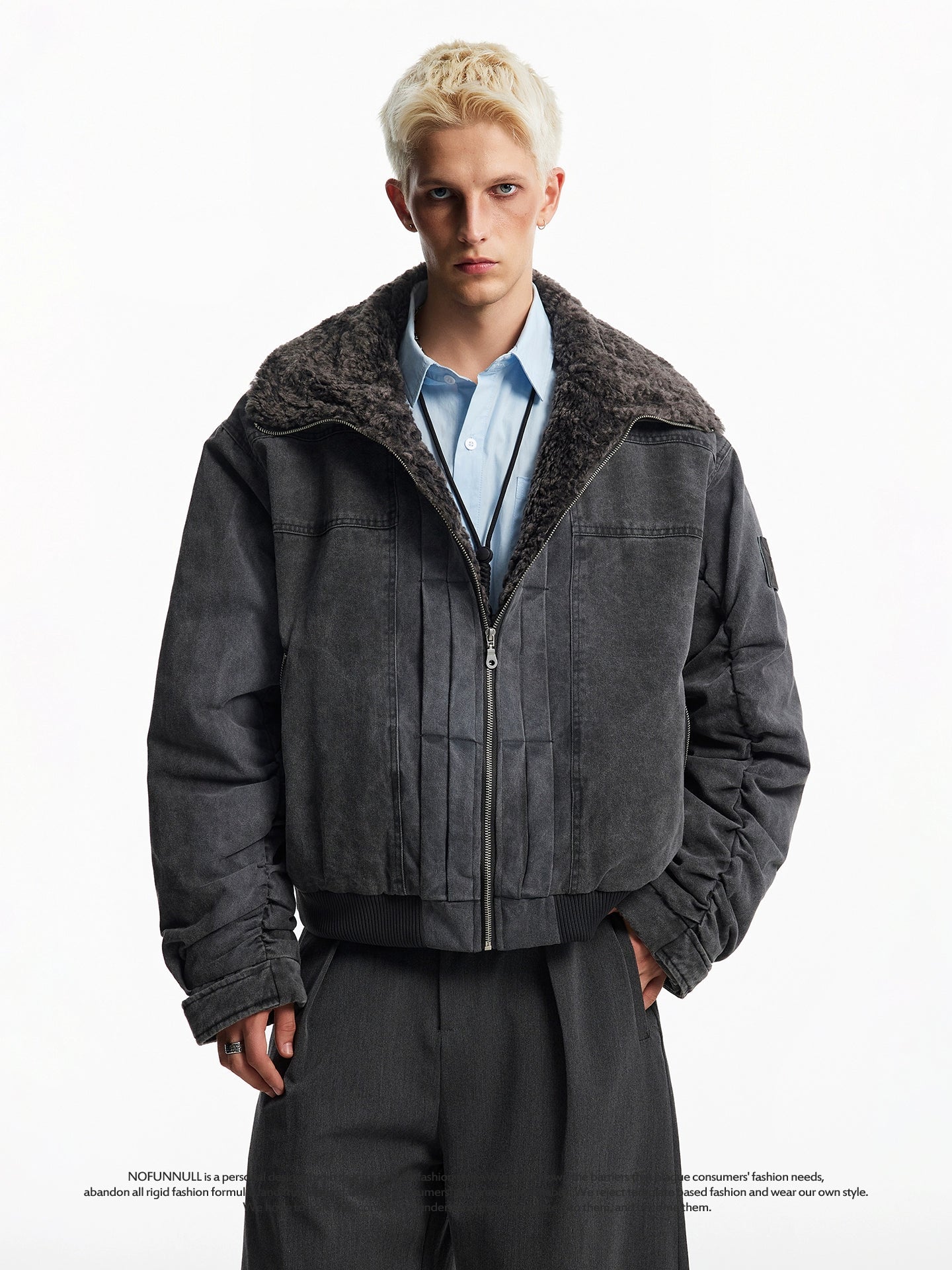 VINTAGE WASHED MILITARY ZIPPED JACKET