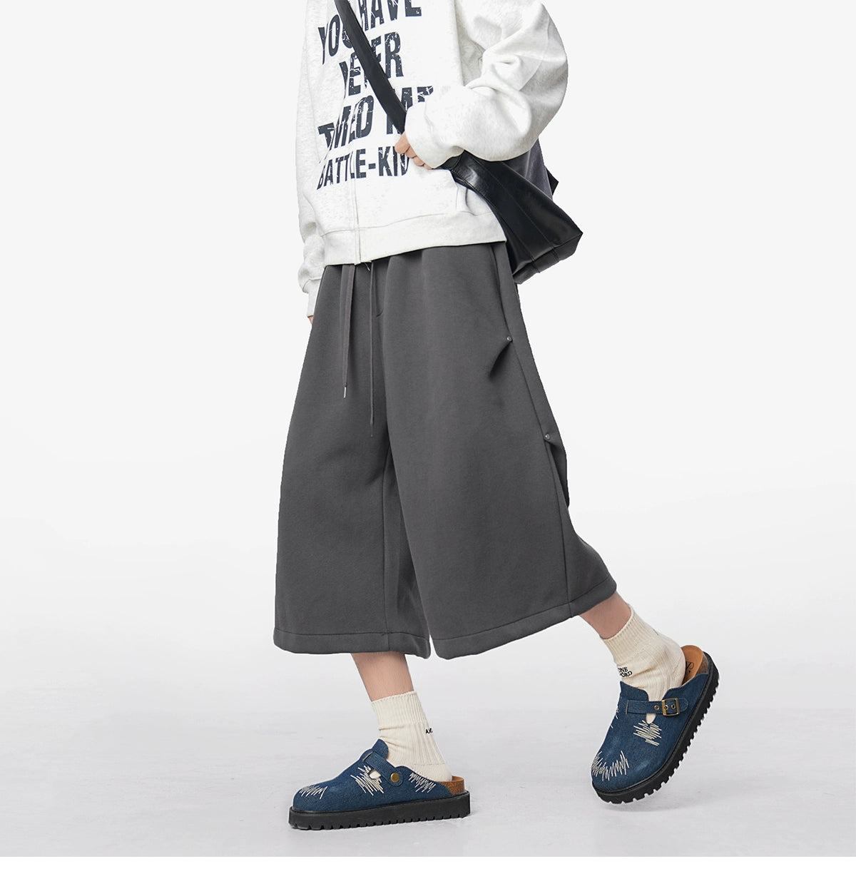 WIDE FIT SWEAT CULOTTE SHORTS