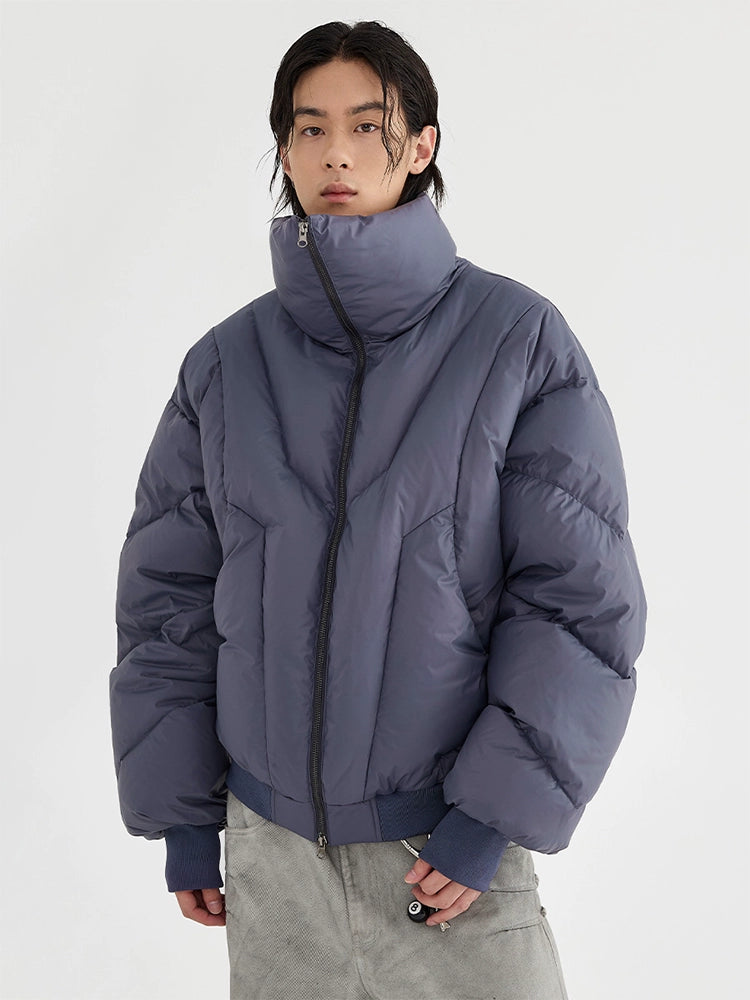 HIGH NECK CROPPED PUFFER JACKET