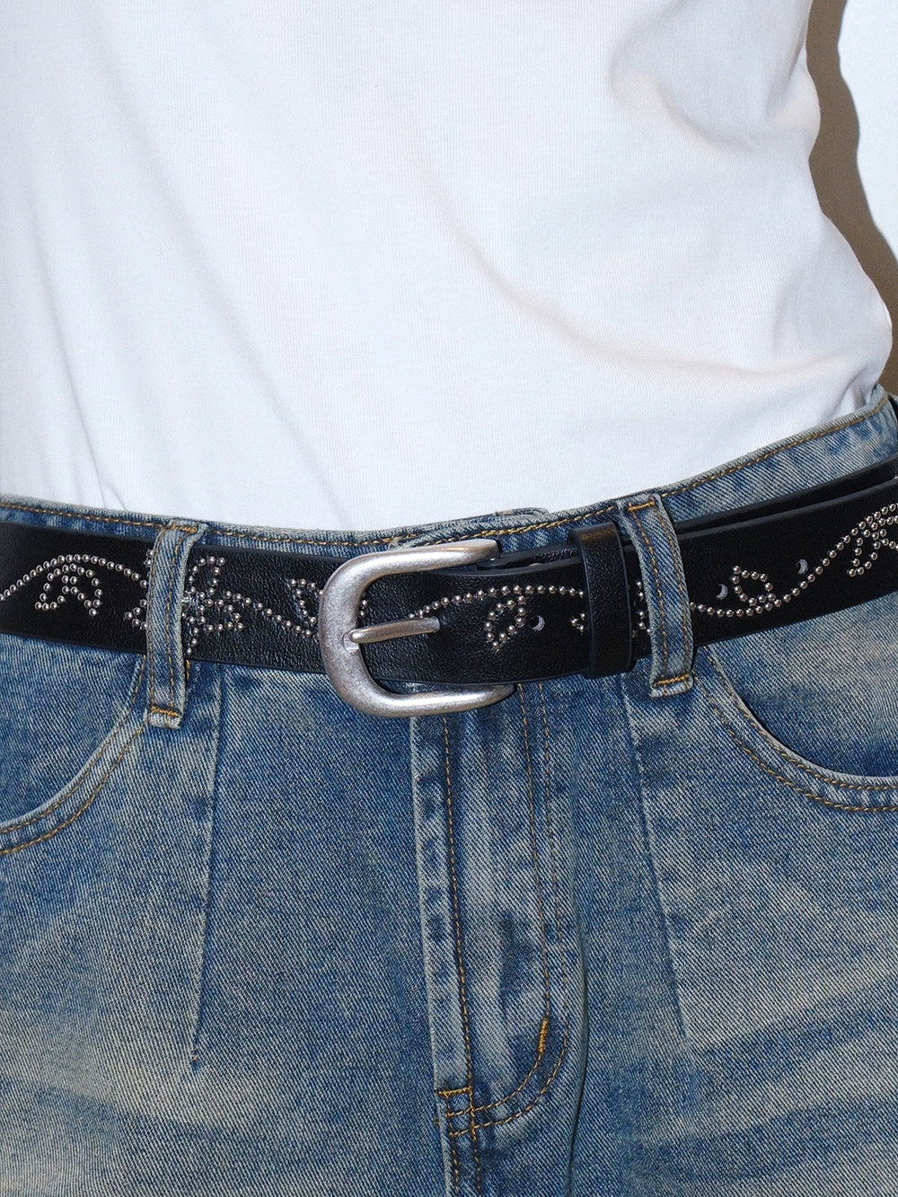 WESTERN STUDDED LEATHER BELT