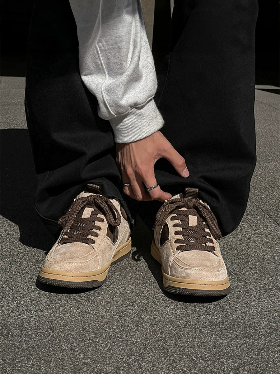 SUEDE PANEL VINTAGE CHUNKY SNEAKERS