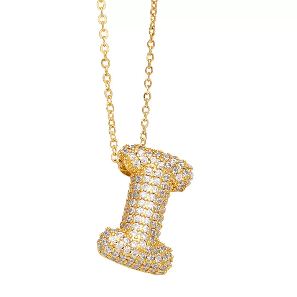 ICY CRYSTAL INITIAL NECKLACE (GOLD)