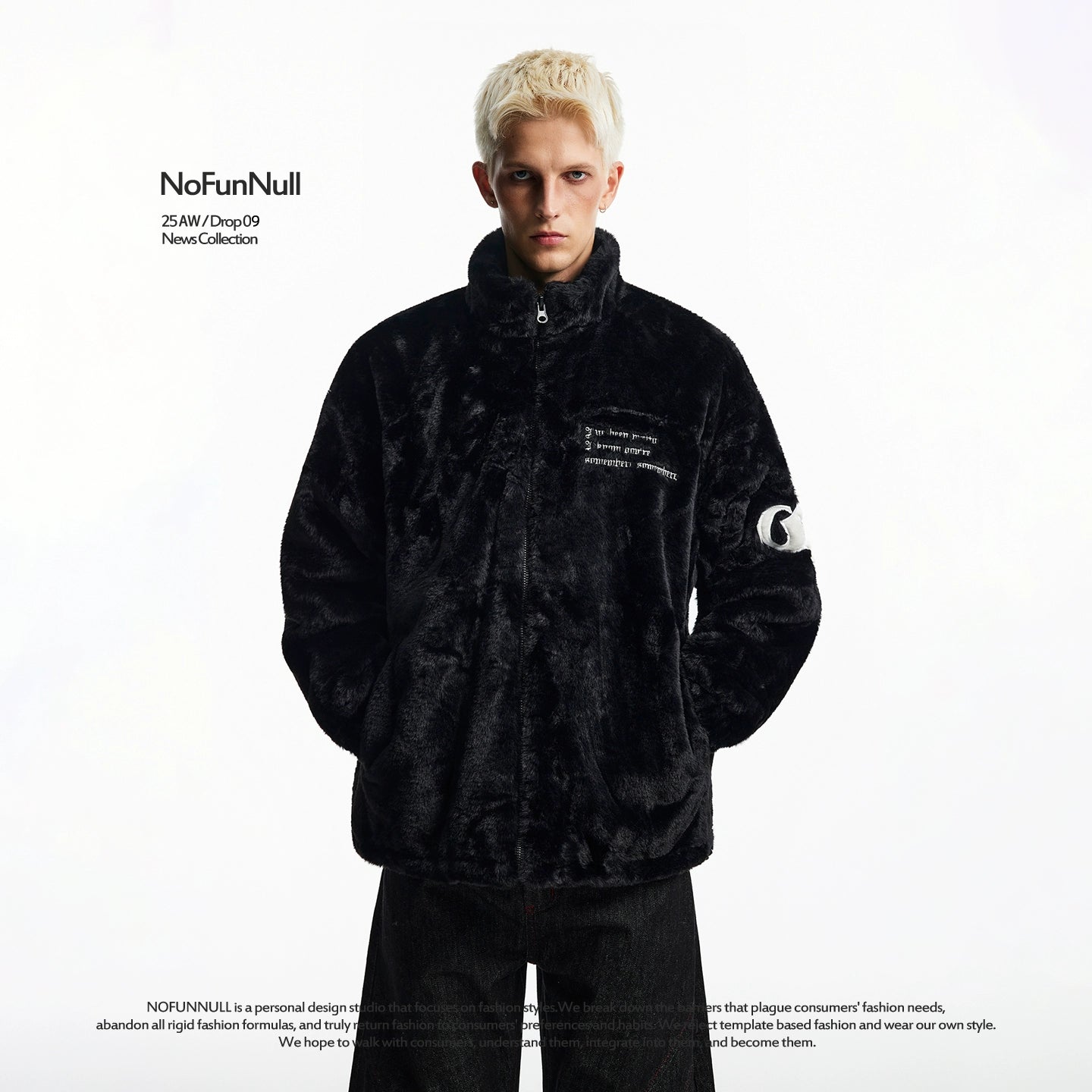EMBROIDERY BOA HOODED JACKET