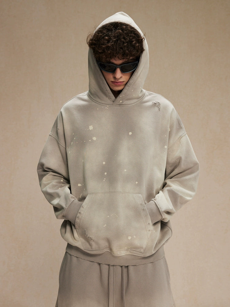 DISTRESSED SPLASH INK HOODIE