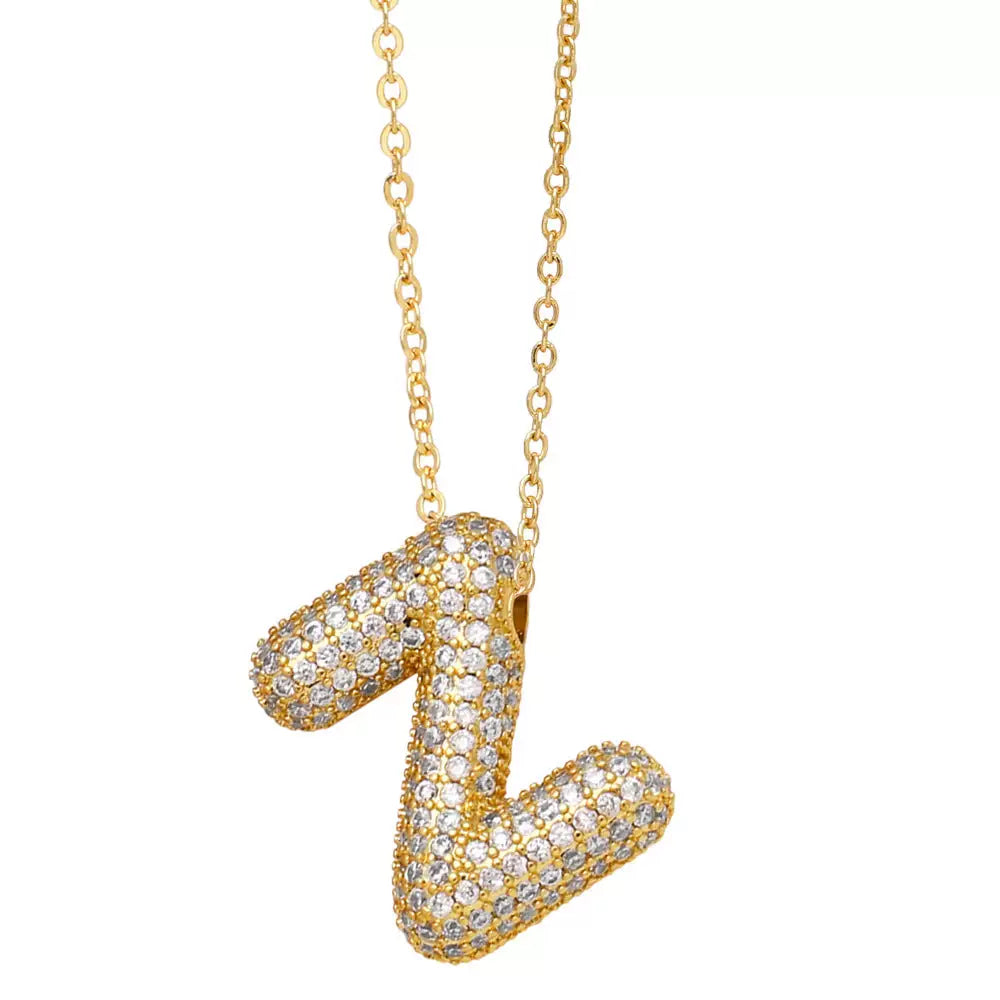 ICY CRYSTAL INITIAL NECKLACE (GOLD)