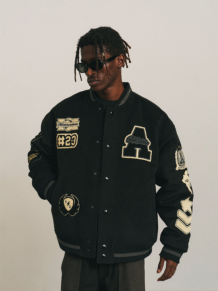 EMBROIDERED VARSITY JACKET