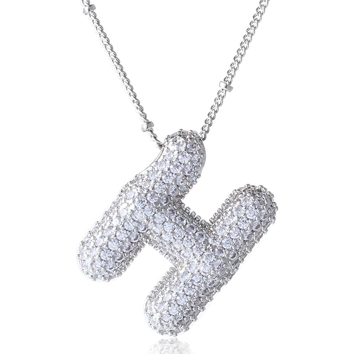 ICY CRYSTAL INITIAL NECKLACE (SILVER)