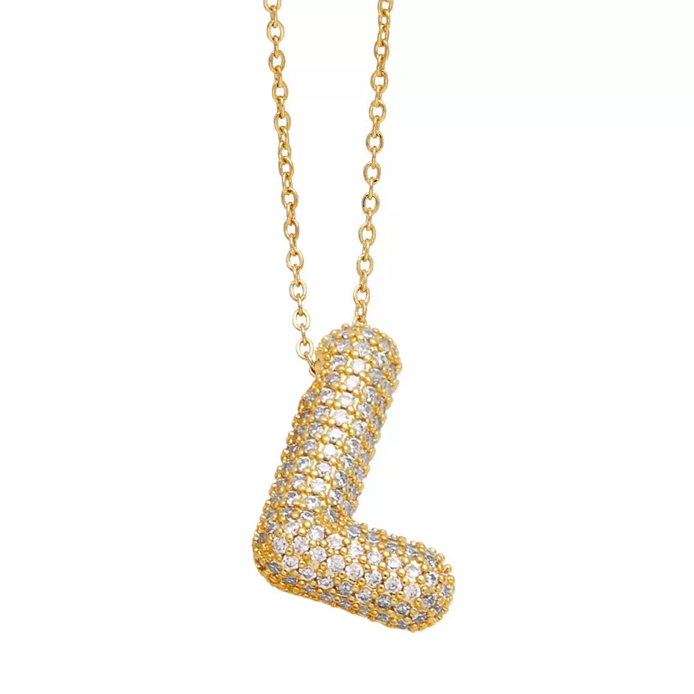 ICY CRYSTAL INITIAL NECKLACE (GOLD)