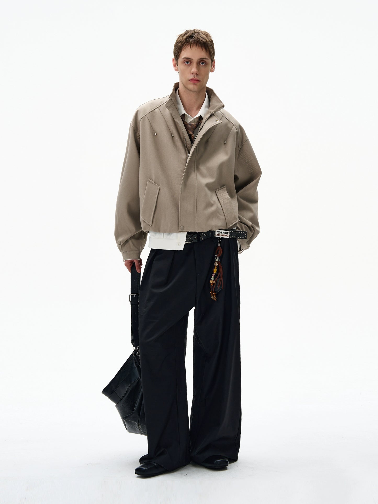 AMERICAN LOOSE DECONSTRUCTED RIVET FLIGHT JACKET