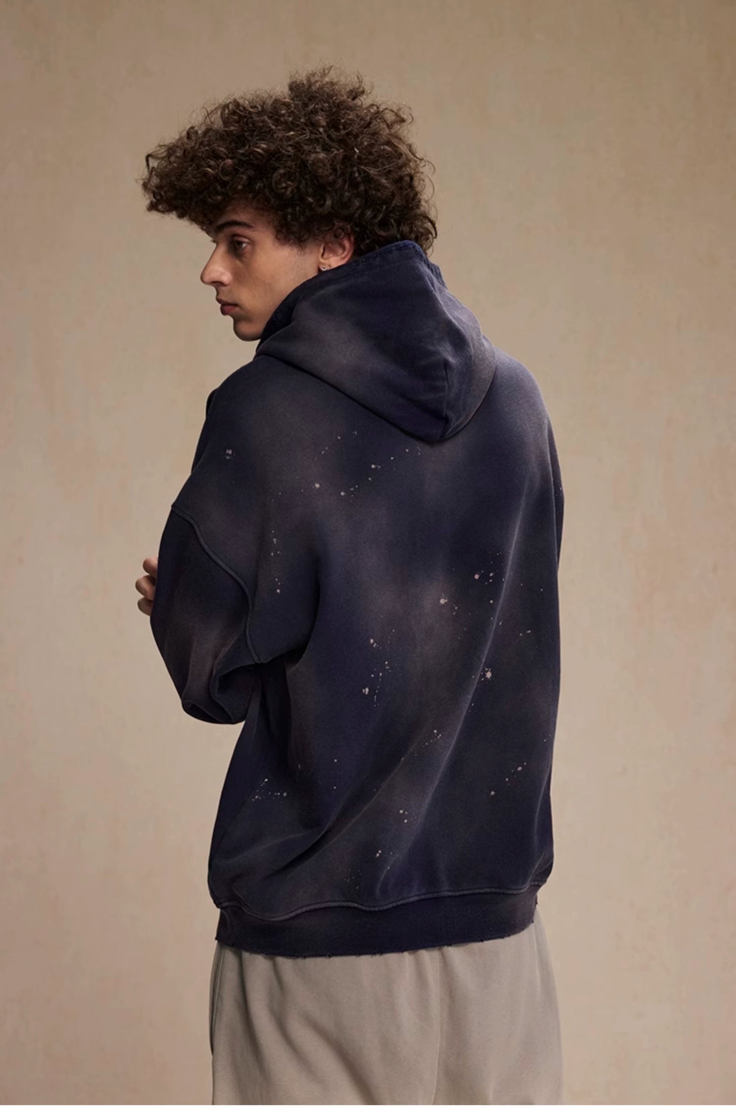 DISTRESSED SPLASH INK HOODIE