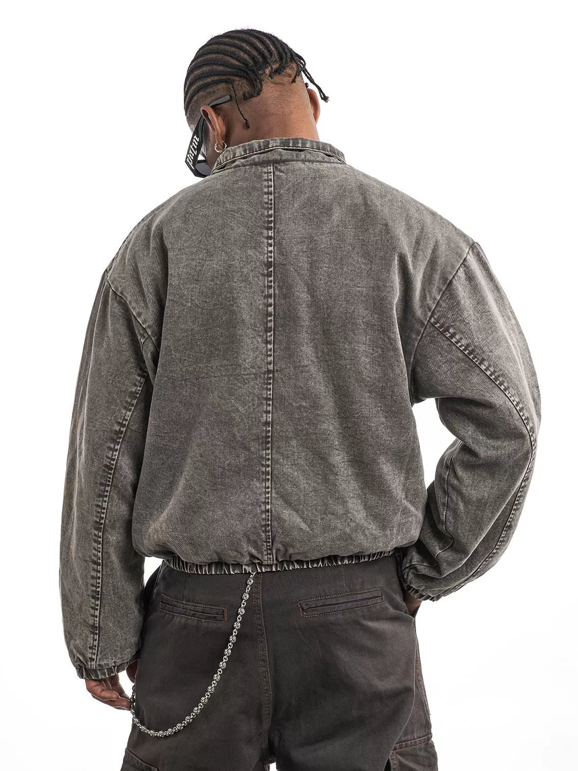 WASHED DISTRESSED DENIM JACKET