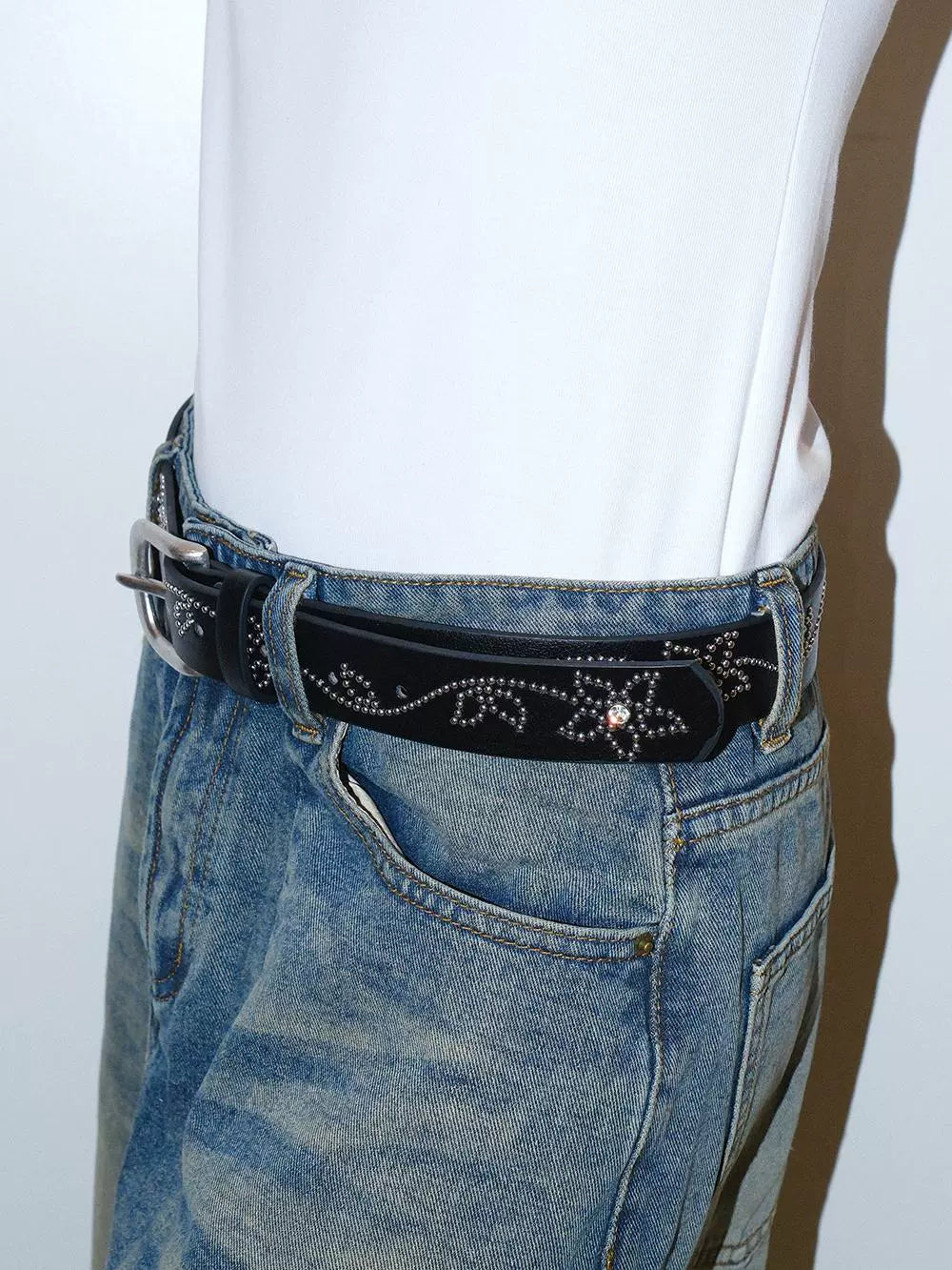 WESTERN STUDDED LEATHER BELT