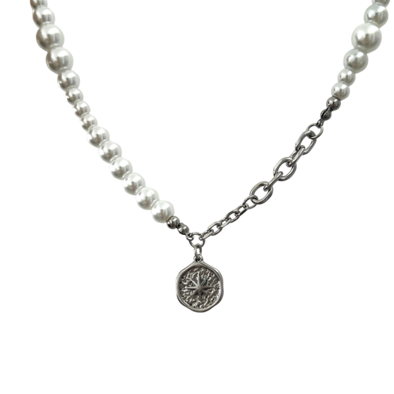 MARBLE COMPASS NECKLACE