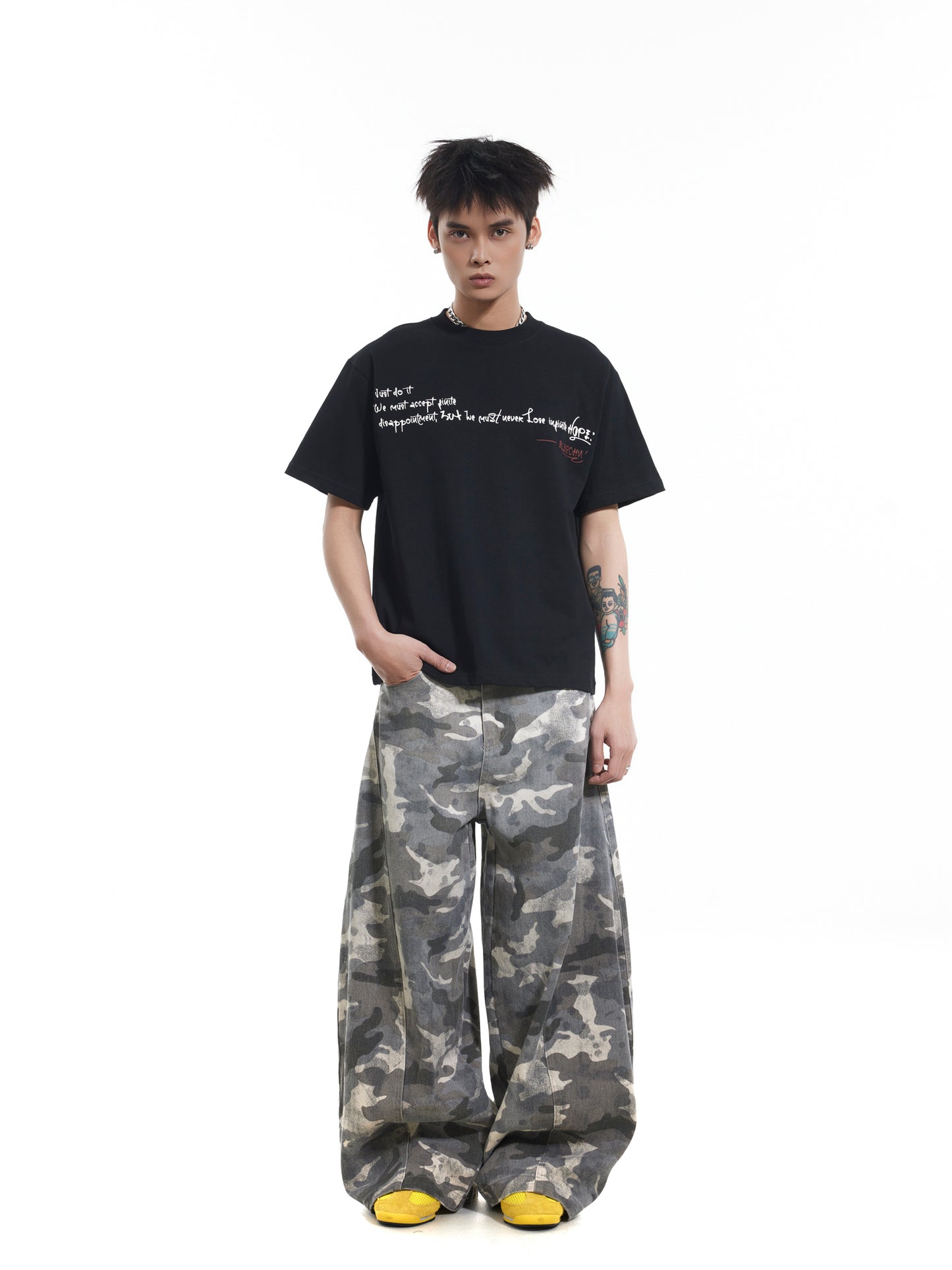 WASHED CAMO CARGO PANTS
