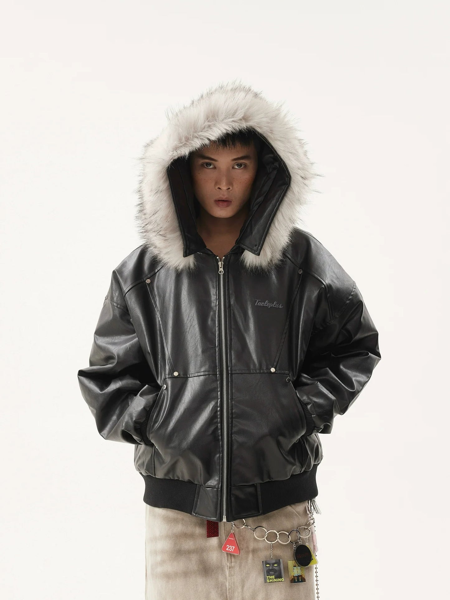 VINTAGE FUR PU LEATHER JACKET
