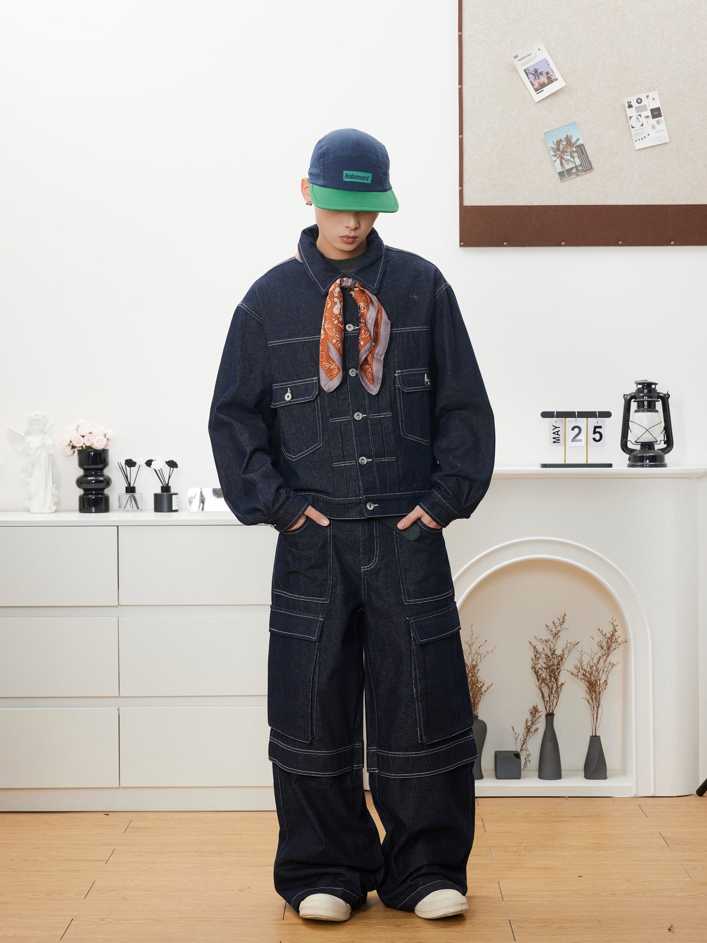 RETRO BOXY DENIM JACKET & PANTS