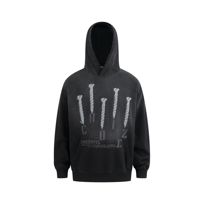 WASHED GRADIENT NAIL HOODIE