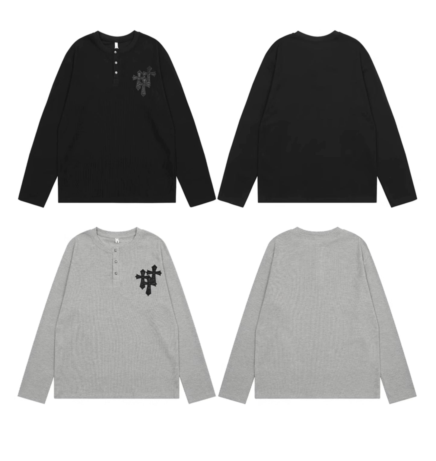 CROSS PATCH WAFFLE LONG T-SHIRT
