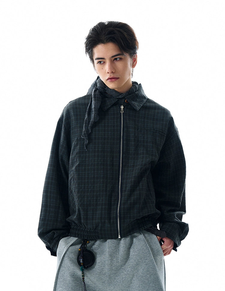 REVERSIBLE CLASSIC PLAID COLLAR JACKET