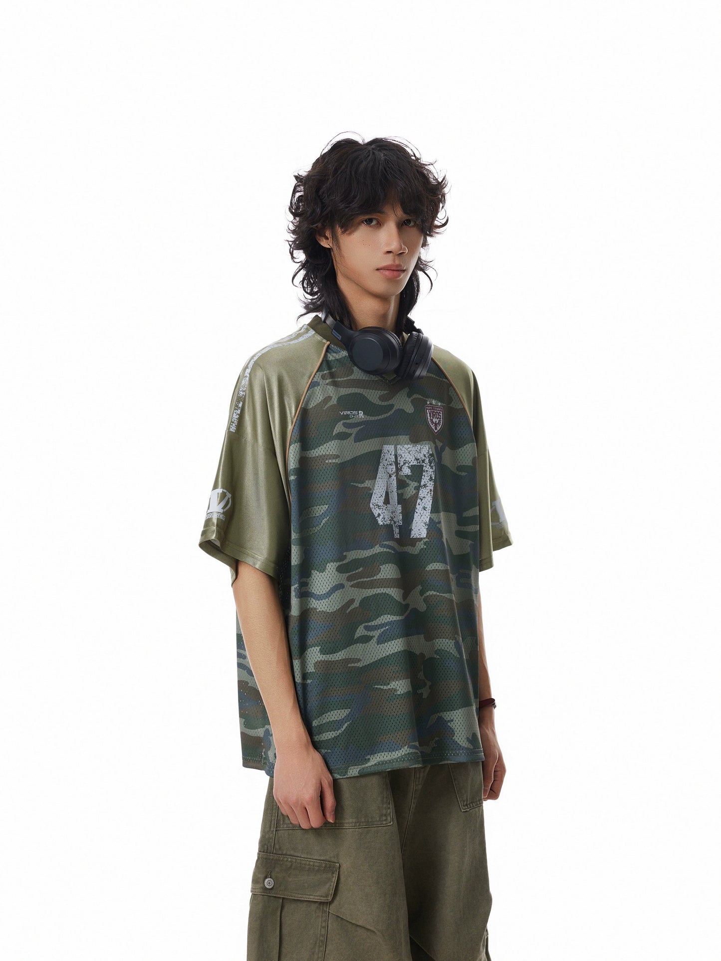 MESH CAMPOUFLAGE STITCHED JERSEY