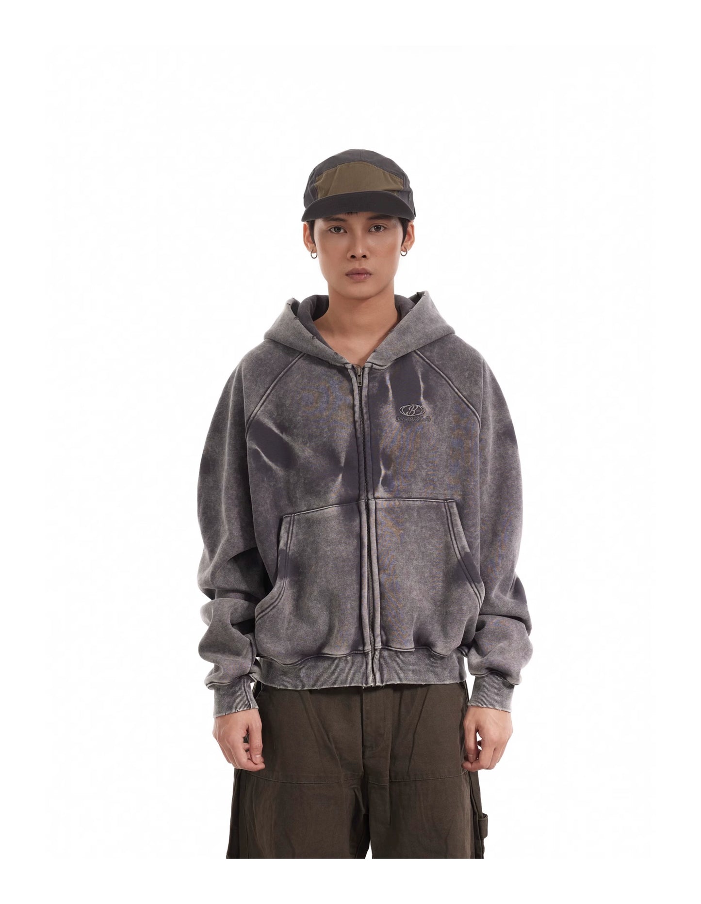 HEAVY WASHED ZIP HOODIE