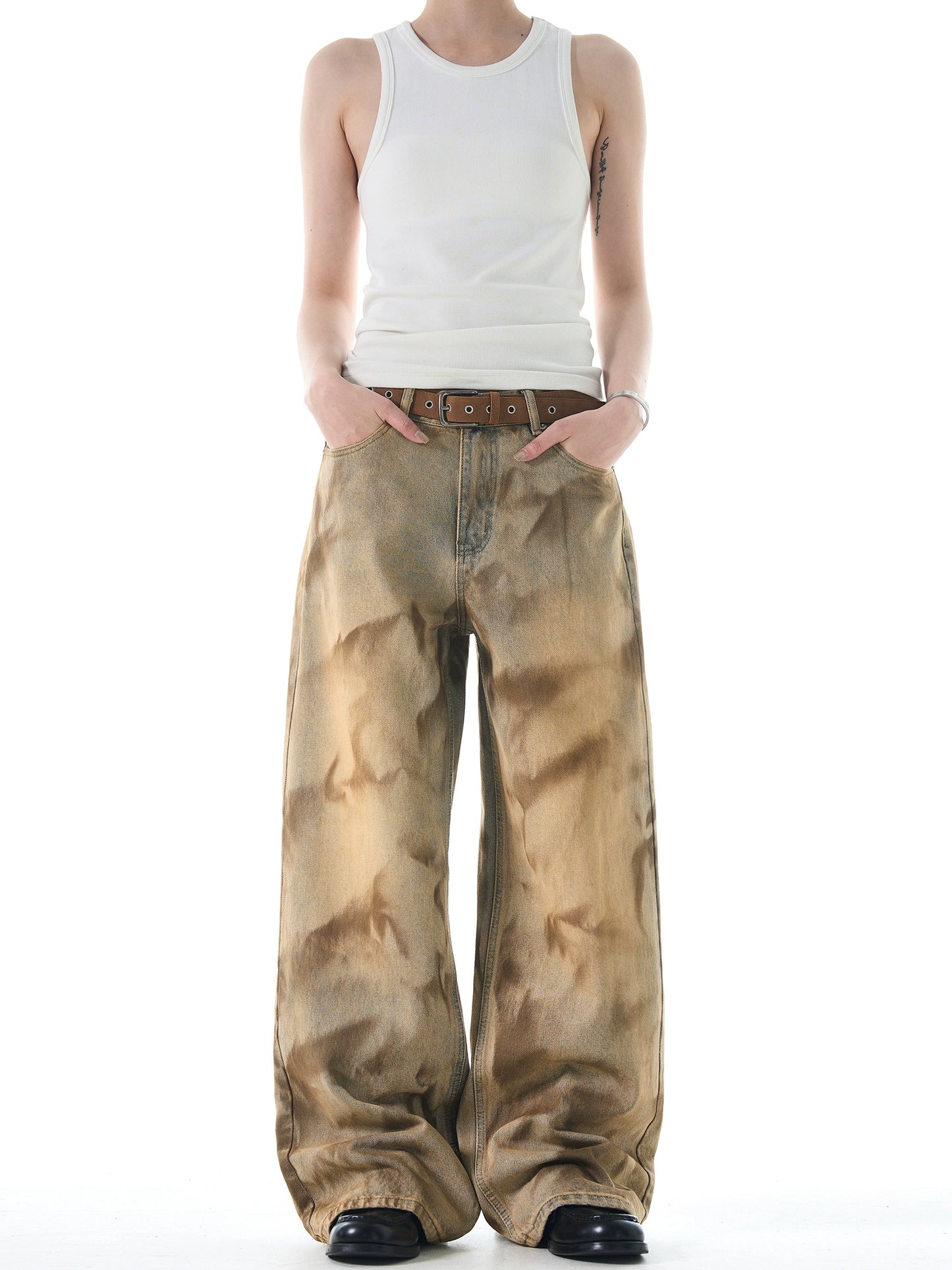 LAZY WASTEDLAND WASHED DENIM PANTS