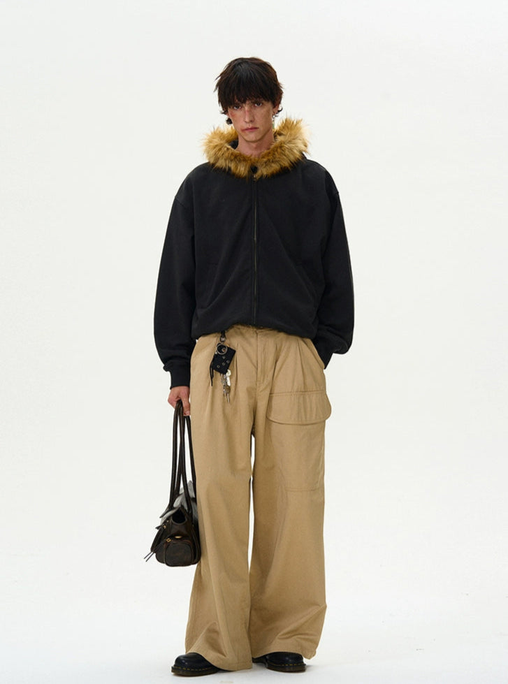FUR ZIPPED HOODIE