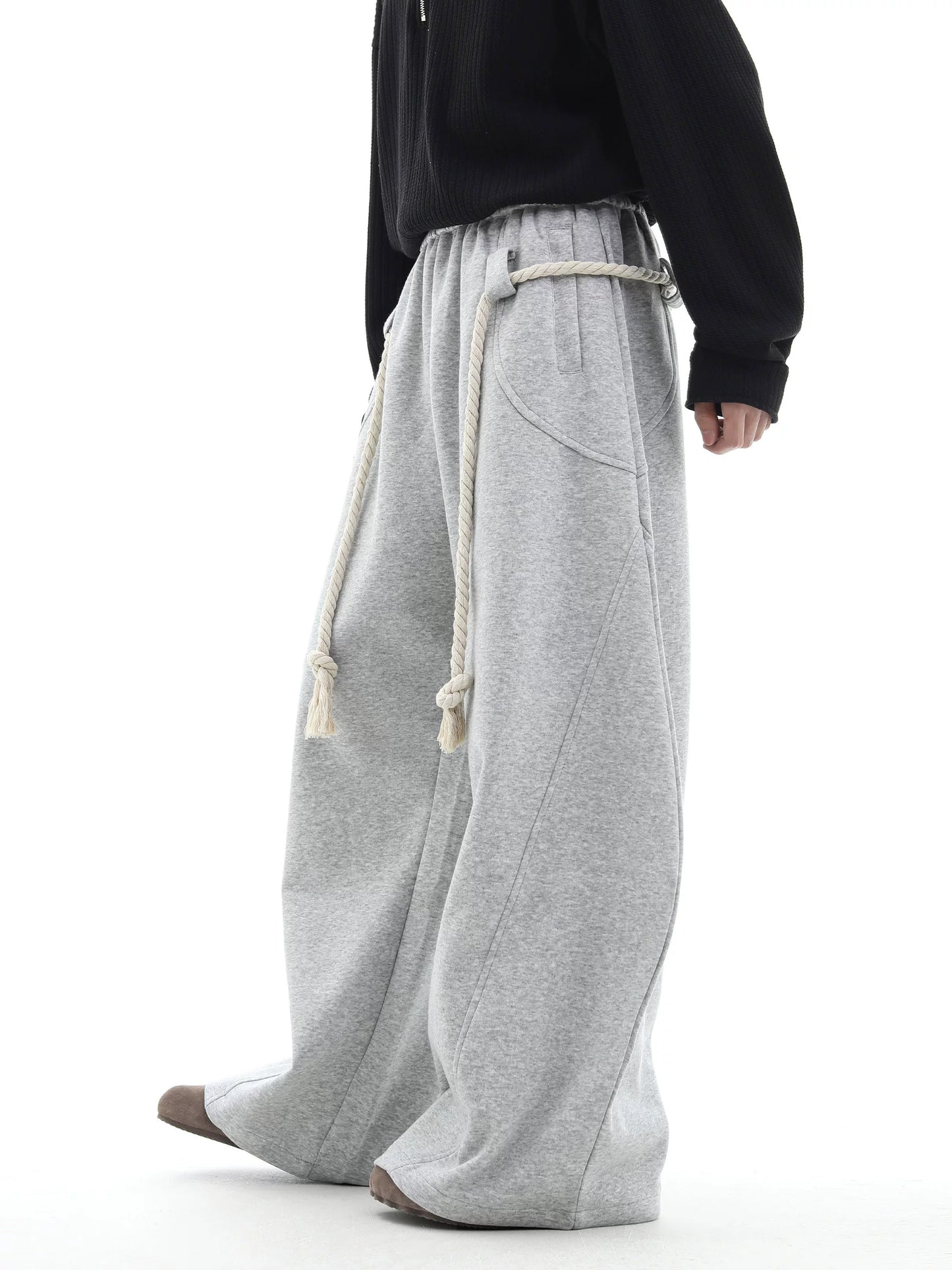ROPE LACE BAGGY SWEAT PANTS
