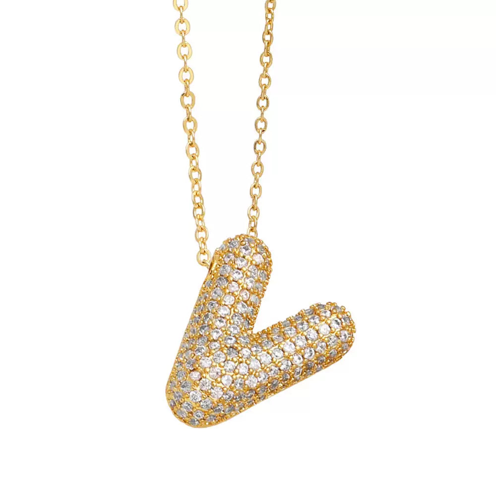ICY CRYSTAL INITIAL NECKLACE (GOLD)