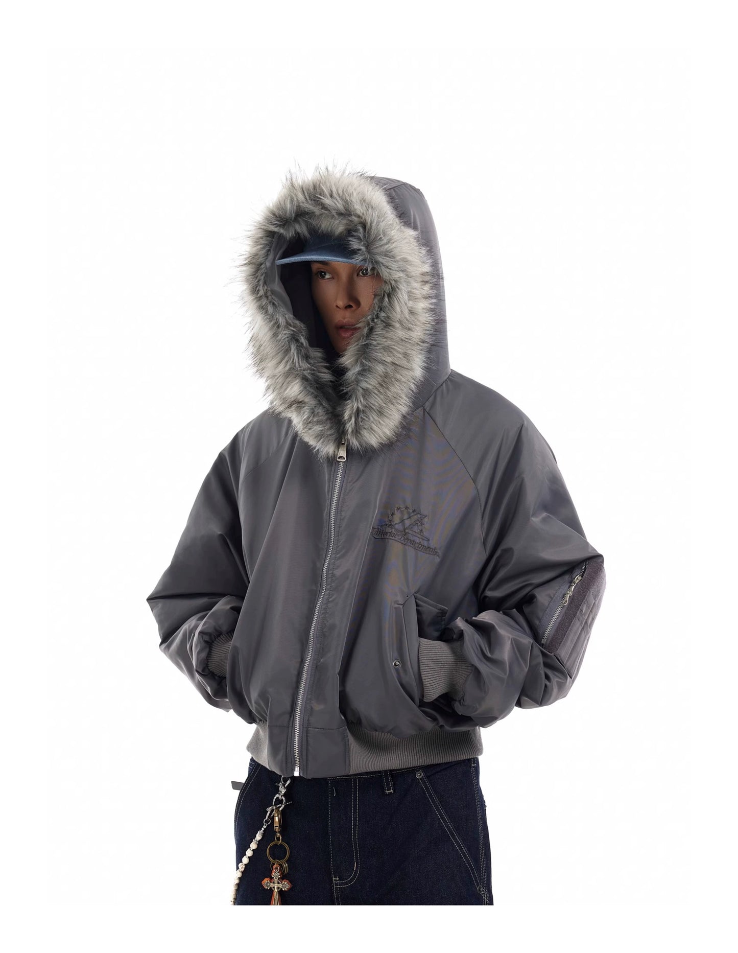 DECONSTRUCTED FUR BOMBER JACKET