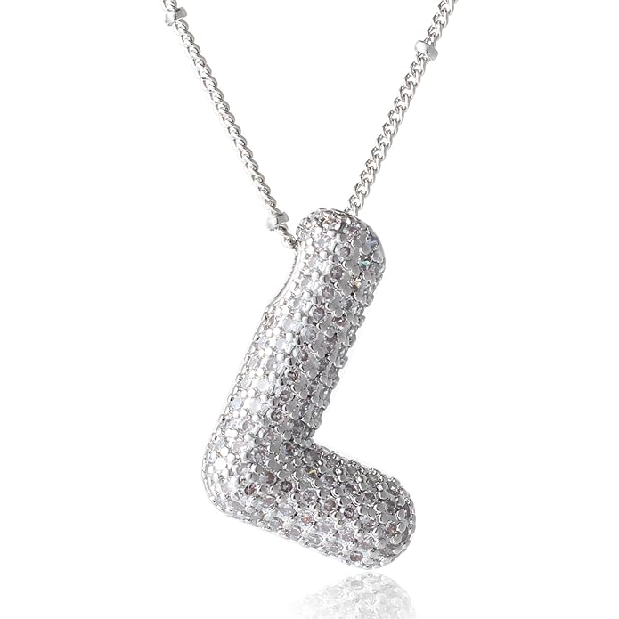ICY CRYSTAL INITIAL NECKLACE (SILVER)