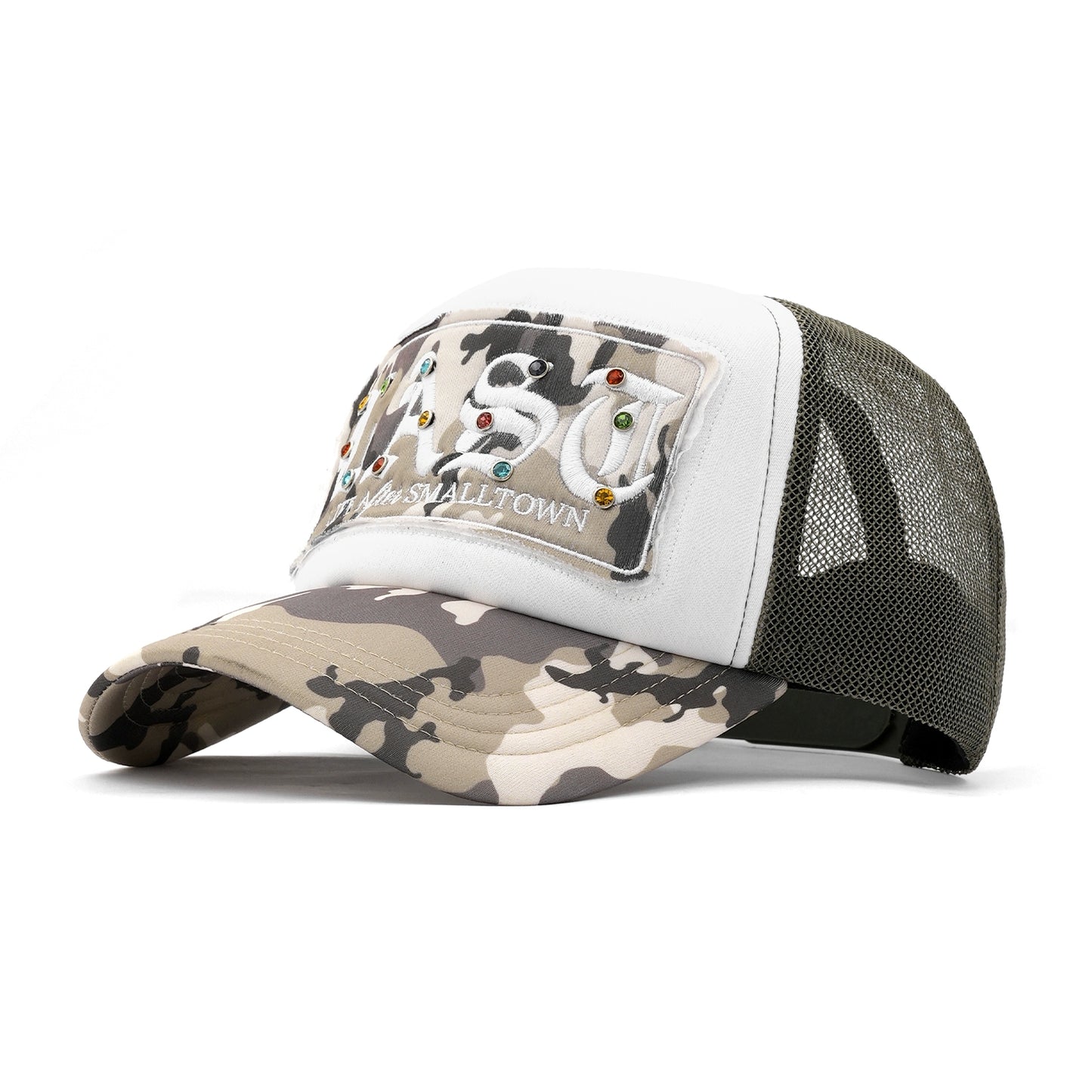 RHINESTONE PATCH MESH CAP