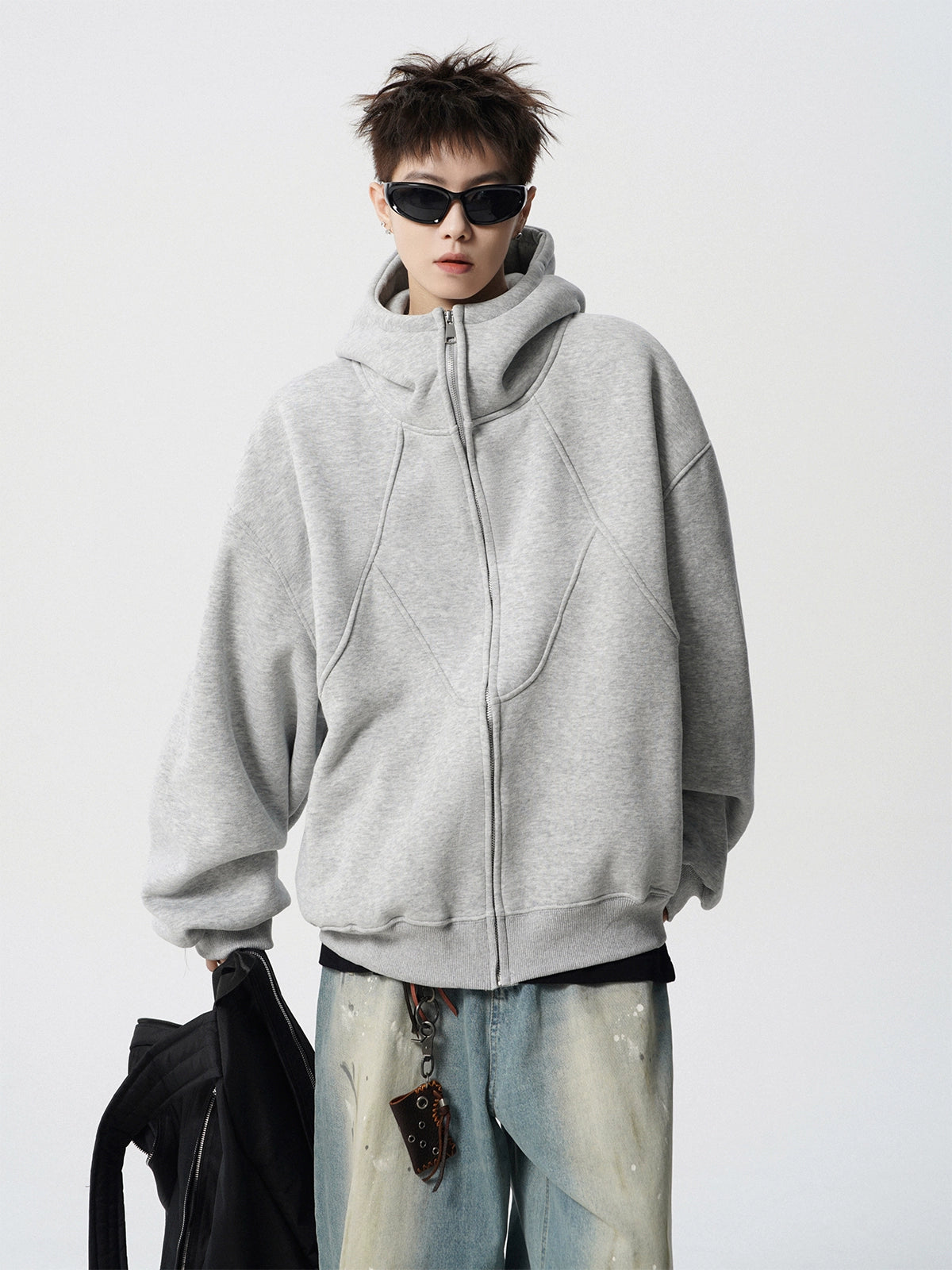HIGH NECK JIPPED HOODIE