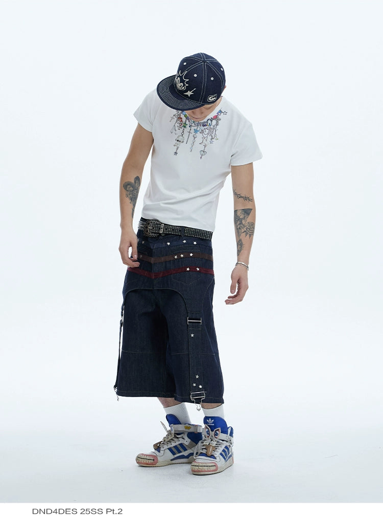 CARTOON CHAIN PRINT T-SHIRT