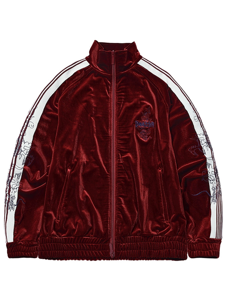 EMBROIDERY VELOUR TRACK JACKET