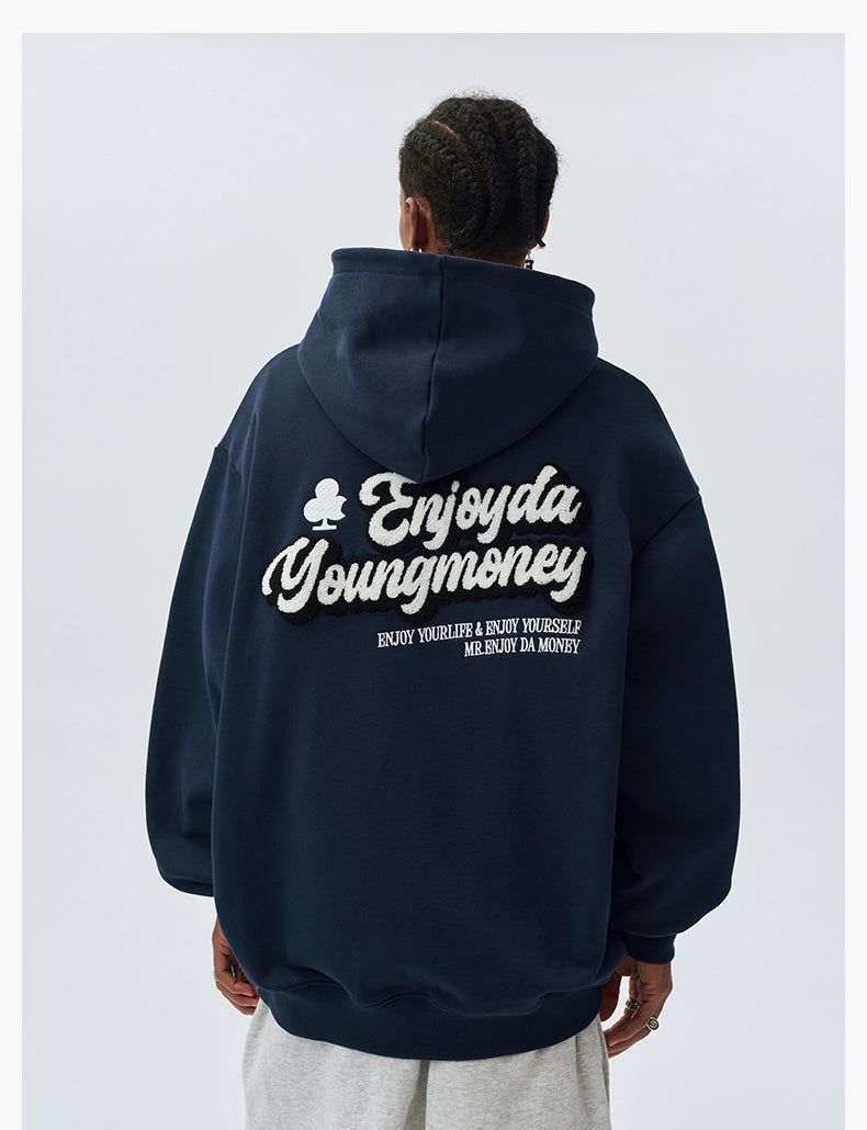MEDM EMBROIDERY ZIPPED HOODIE