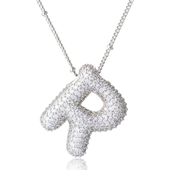 ICY CRYSTAL INITIAL NECKLACE (SILVER)