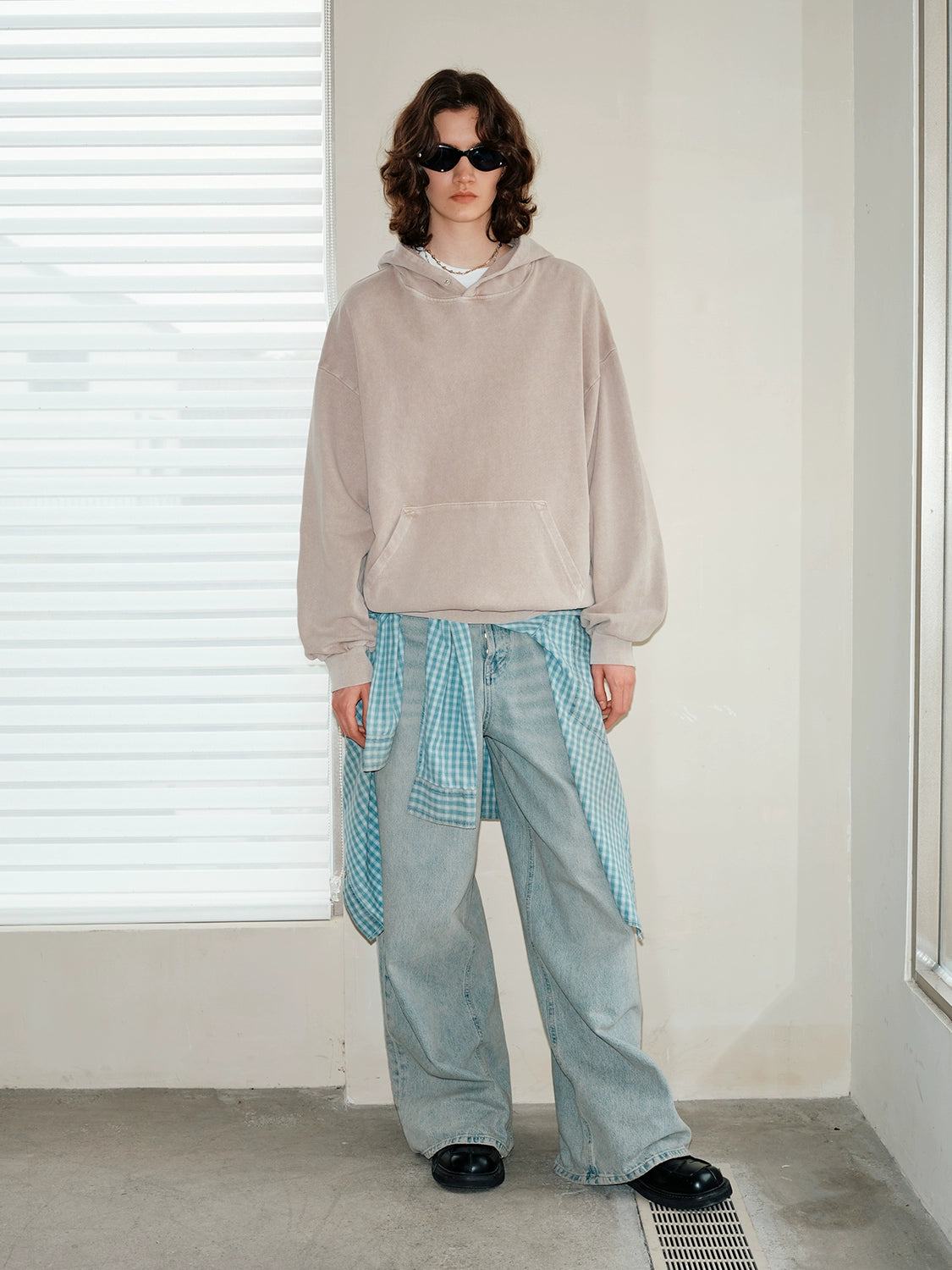 WASHED HOODED BOTTON SWEATSHIRT