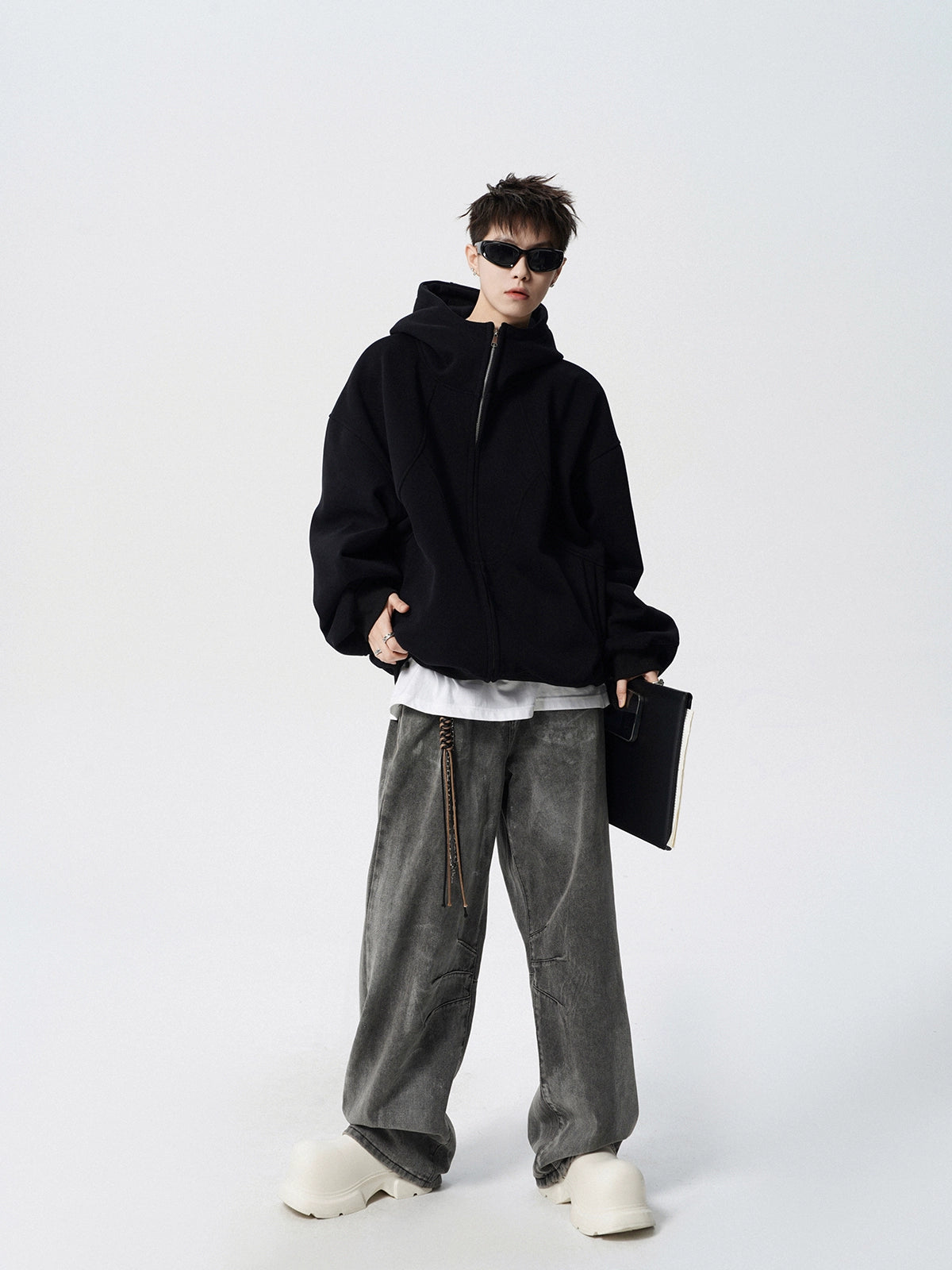 HIGH NECK JIPPED HOODIE