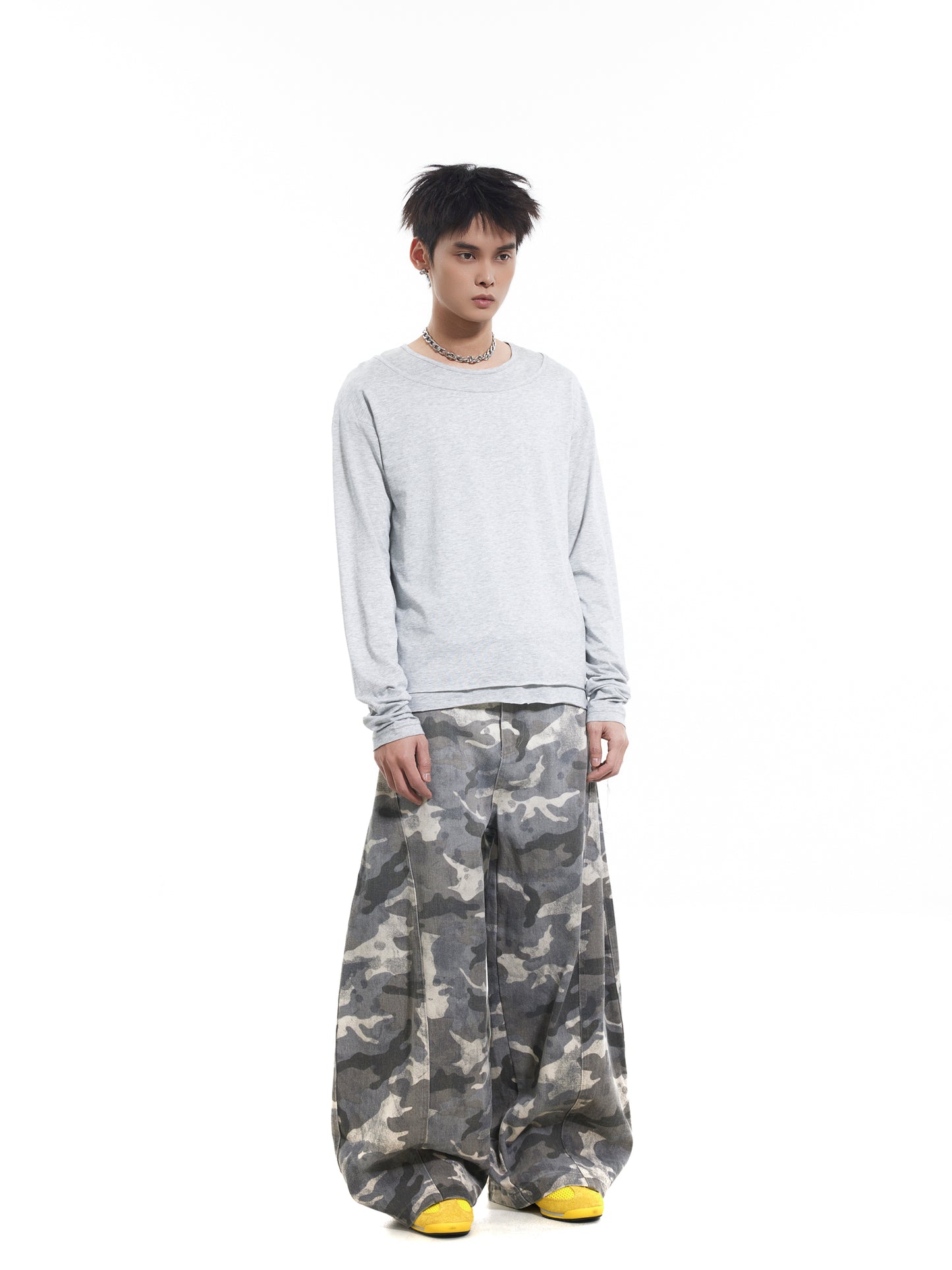 WASHED CAMO CARGO PANTS