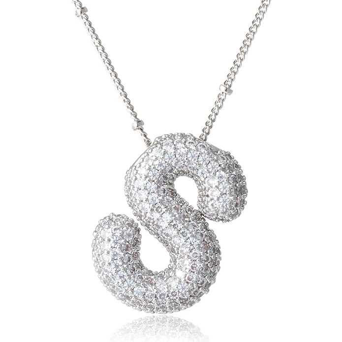 ICY CRYSTAL INITIAL NECKLACE (SILVER)