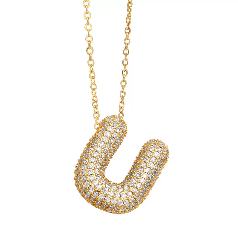 ICY CRYSTAL INITIAL NECKLACE (GOLD)
