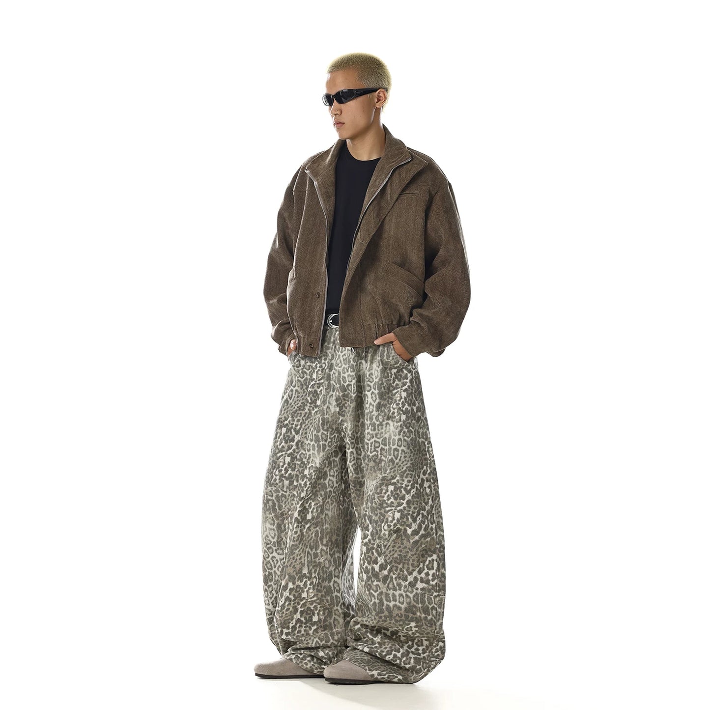 WIDE SILHOUETTE LEOPARD TROUSERS