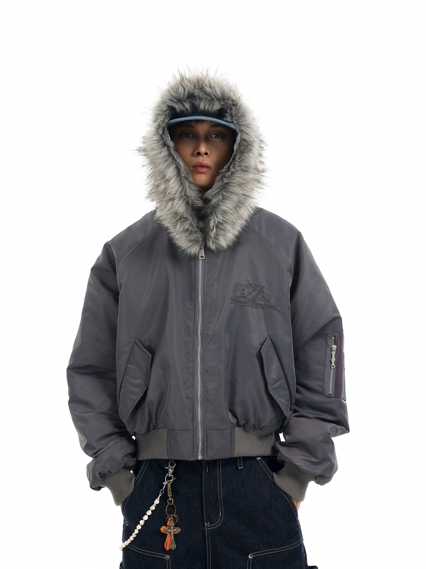 DECONSTRUCTED FUR BOMBER JACKET
